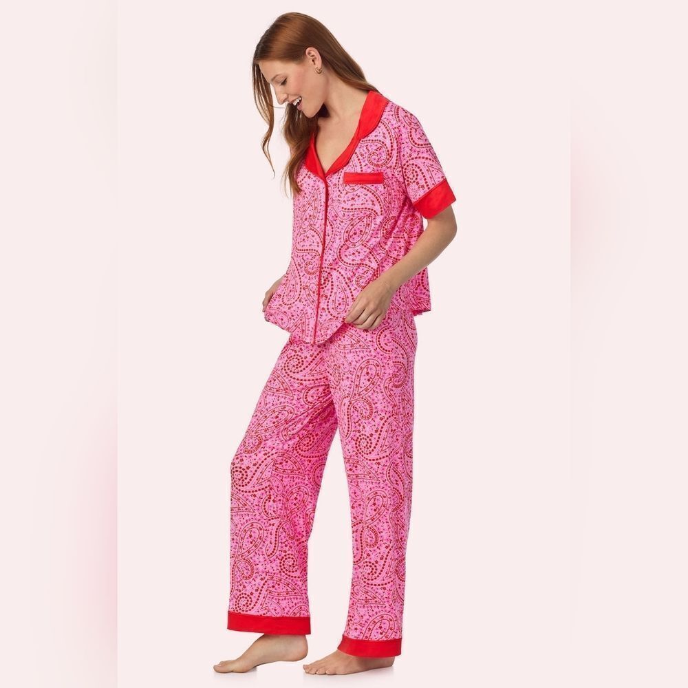 Room Service Sienna Long Knit PJ Set in Pretty in Pink Size Small